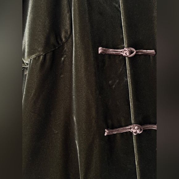 Shanghai Tang Olive Green Velvet Chinese Jacket - Picture 5 of 8